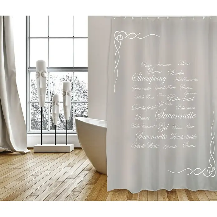 Venus Cortina de baño textil Grasse - An x Al: 180 x 200 cm, Taupe - Foto ambiente