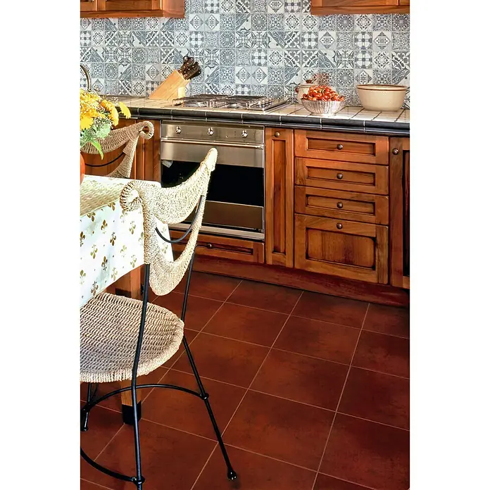 Pavimento hidráulico Ágora - 33,3 x 33,3 cm, Azul/Blanco, Mate - Foto ambiente