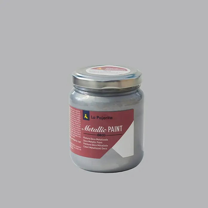La Pajarita Pintura Metallic Paint - Silver, 175 ml, Brillante - Vista frontal