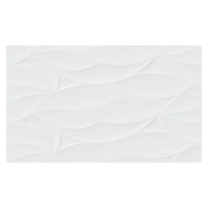 Revestimiento de pared Ondas - 33 x 55 cm, Blanco, Brillante - Vista superior