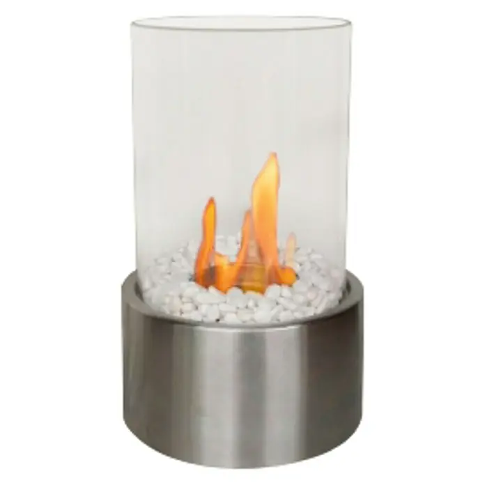 Purline Chimenea de bioetanol Disis - 16 x 16 x 27 cm, Acero inoxidable - Vista frontal
