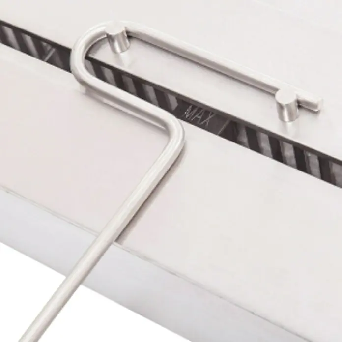 Purline Bloque de combustión F96150 - 1.500 x 200 x 90 mm, Acero inoxidable - Primer plano