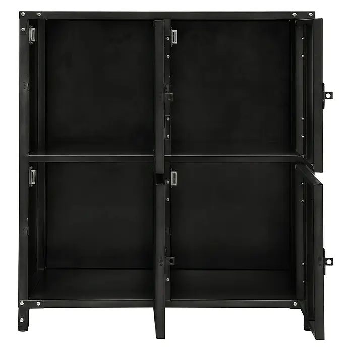 Metallschrank Vintage Industrial Style - 35 x 75 x 82,5 cm, Anzahl Türen: 4 Stk., Anzahl Fächer: 4 Stk. - Vorderansicht