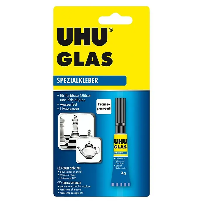 UHU Spezialkleber Glas - 2 g, Wasserfest - Vorderansicht