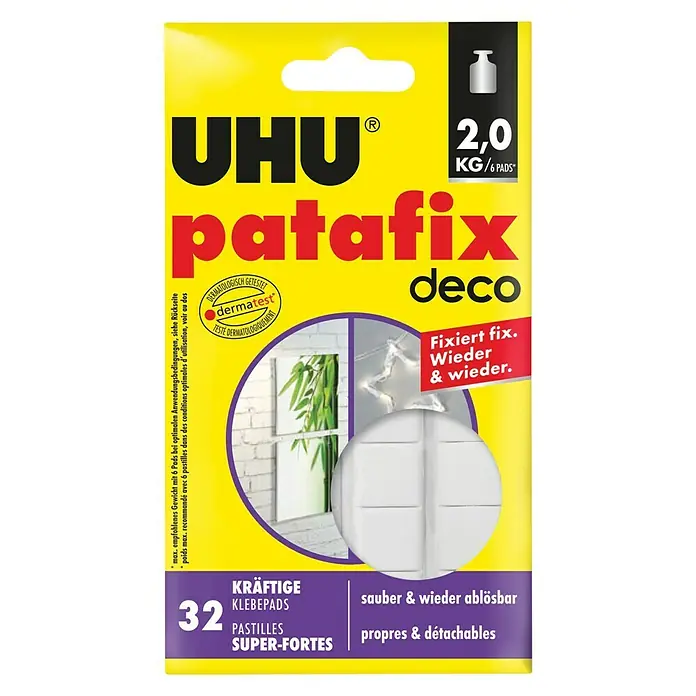 UHU Ljepljivi podlošci Patafix homedeco - 32 Kom. - Pogled sprijeda