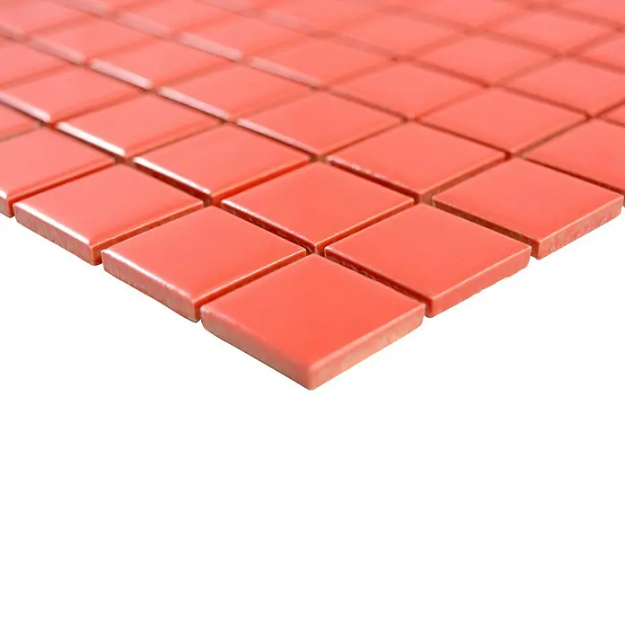 Mosaikfliese Quadrat Uni CG B105 - 33 x 30,2 cm, Rot, Glänzend - Detailaufnahme