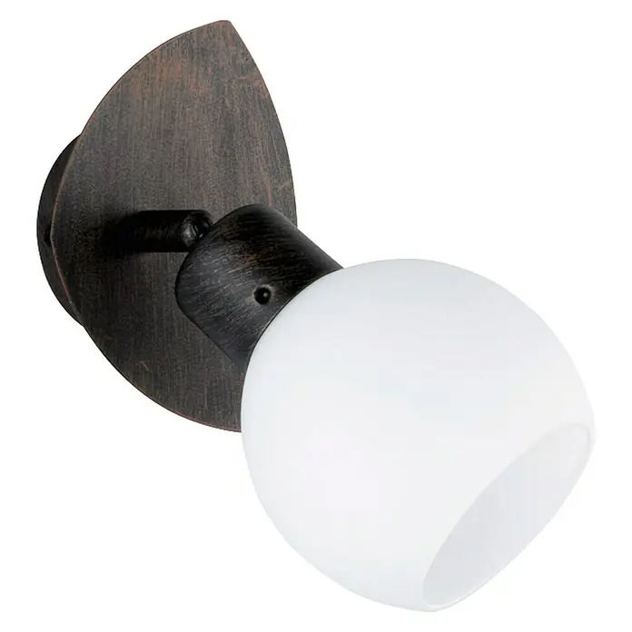 Trio Lighting Foco de una luz LED Freddy - 4 W, L x An x Al: 10 x 13 x 19 cm, Marrón oscuro, Blanco cálido - Vista angular