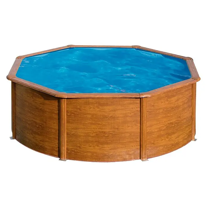 Gre Piscina circular desmontable Pacific - Ø x Al: 240 x 120 cm, 4.750 l, Marrón claro - Vista frontal