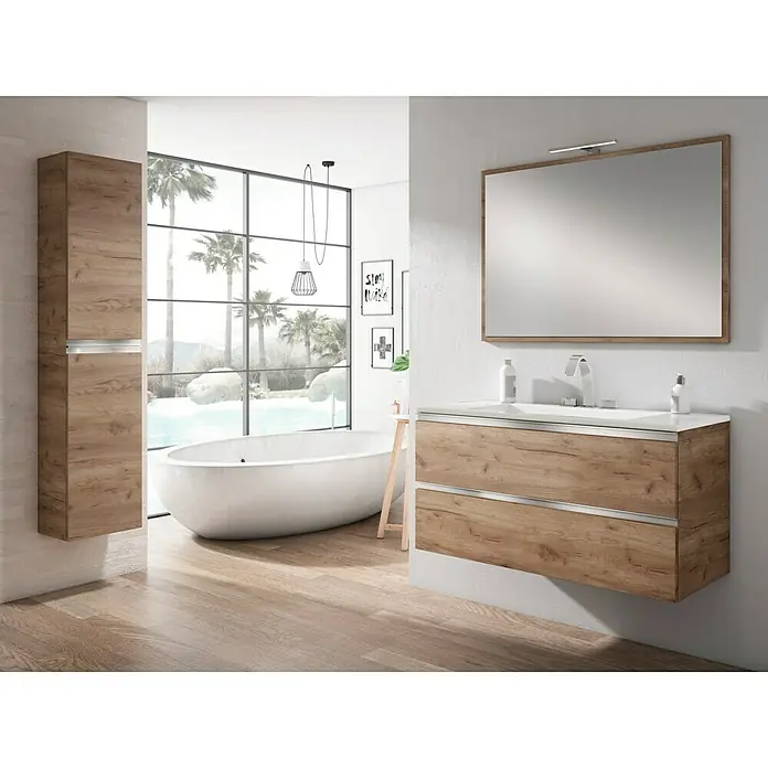Mueble de lavabo Andrea - 45 x 70 x 50 cm, Tabaco, Mate