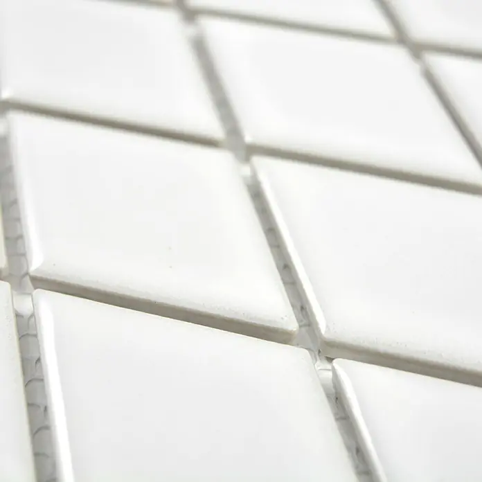Mosaikfliese Diamant DS W09S - 26,6 x 30,75 cm, Weiß, Glänzend - Detailaufnahme