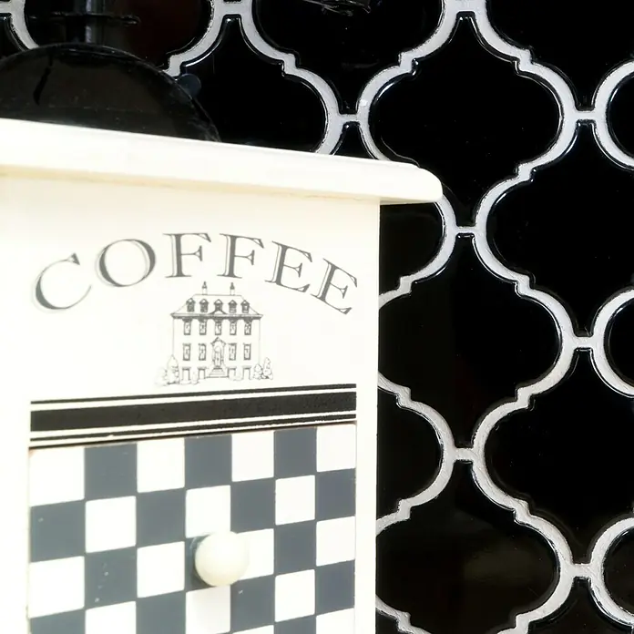 Mosaikfliese Florentiner Uni CLP 2BG - 29,3 x 24,5 cm, Schwarz, Glänzend