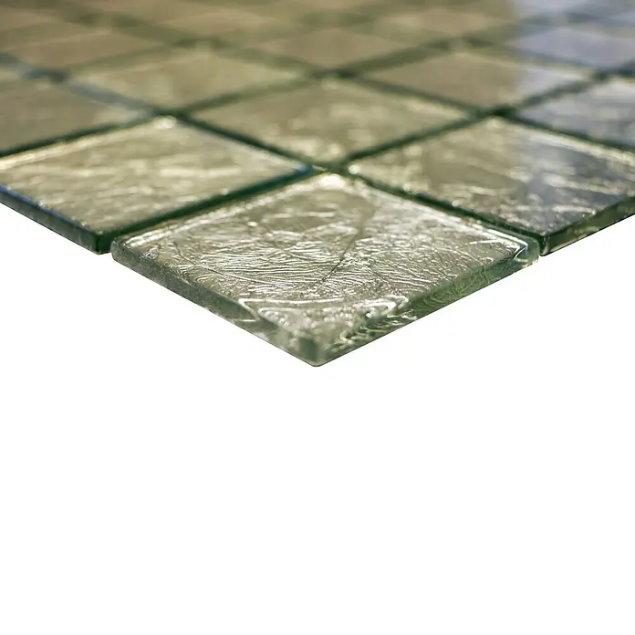 Mosaikfliese Quadrat Crystal Uni CM 4SB21 - 30 x 30 cm, Silber, Glänzend - Detailaufnahme