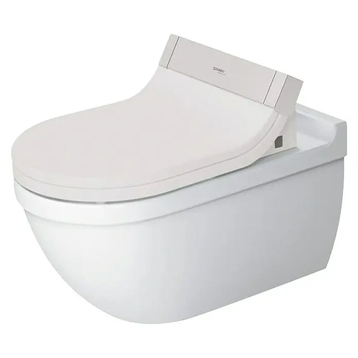 Duravit Starck 3 Wand-WC Typ 2 - Mit Spülrand, Ohne Spezialglasur, Spülform: Tief, WC Abgang: Waagerecht, Weiß - Vorderansicht