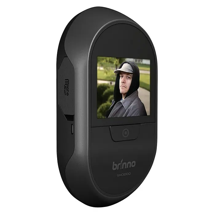 Brinno Digitaler Türspion SHC 1000 - Türstärke: 43 mm - 80 mm, Einbaumaß: 14 mm Türbohrung, Bildschirmtyp: 2,7″ TFT - Rechte Seitenansicht