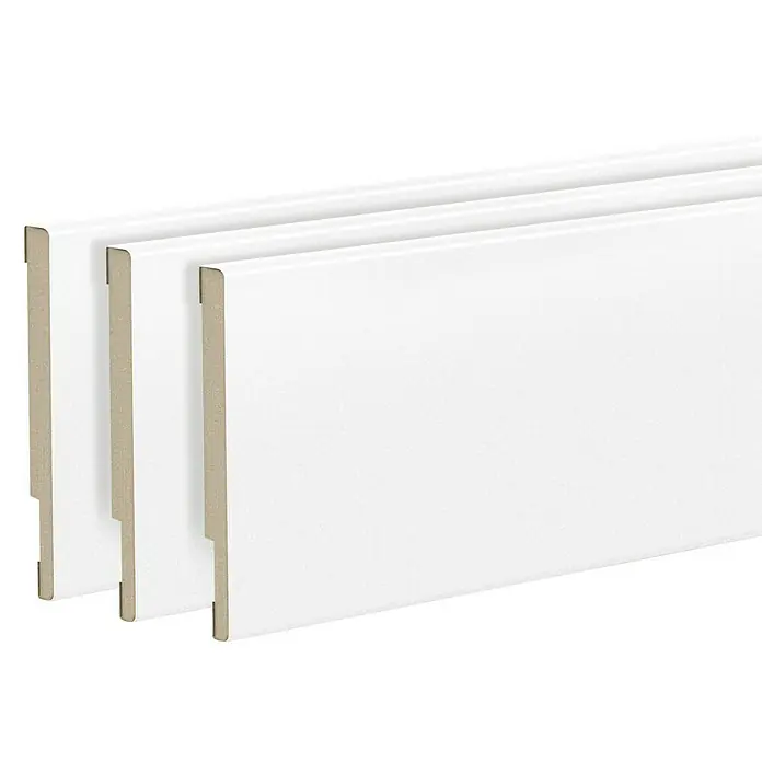 Solid Elements Recrecido Lacado Blanco - 4 x 220 cm, Blanco, 3 ud.