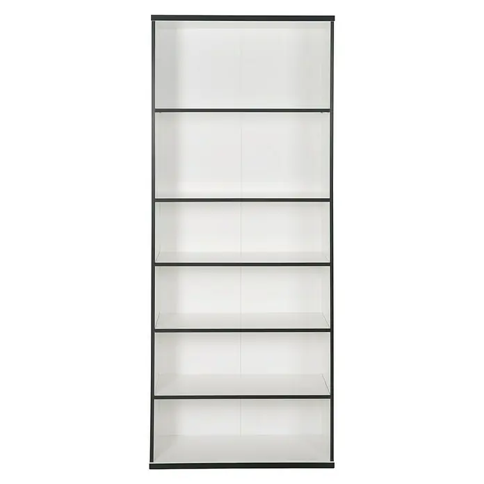 Phönix Chicago Regal - L x B x H: 40 x 80 x 196 cm, Weiß/Schwarz, Traglast: 5 kg/Boden - Vorderansicht