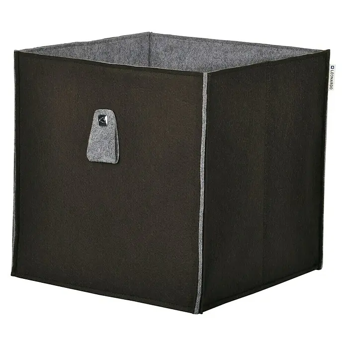 Phönix Atlanta Aufbewahrungsbox - L x B x H: 34 x 34 x 34 cm, Filz, Anthrazit/Grau - Linke Seitenansicht