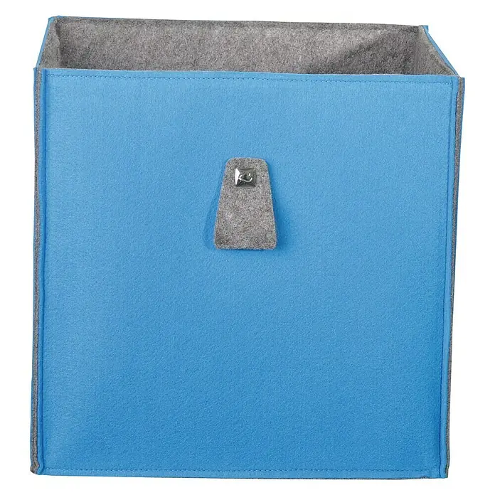 Phönix Atlanta Aufbewahrungsbox - L x B x H: 34 x 34 x 34 cm, Filz, Aqua/Grau - Vorderansicht