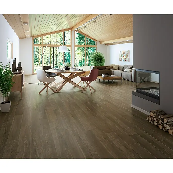 Pavimento porcelánico Bergen - 22,7 x 208,1 cm, Roble claro