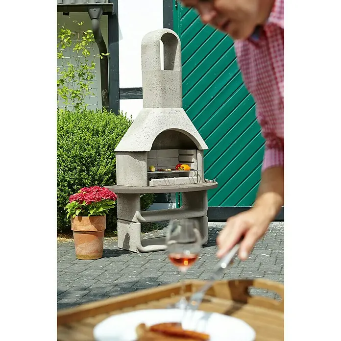 Buschbeck Grillhaard Capri - Hoofdgrilloppervlak: 54 x 34 cm, Vuurvast lichtgewicht beton