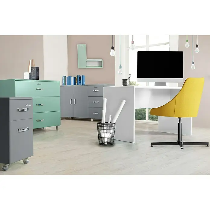 Phönix Miami Schreibtisch - L x B x H: 65 x 120 x 74 cm, Grau - Stimmungsaufnahme