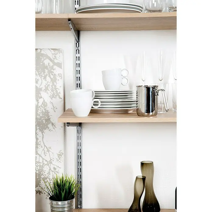 Phönix Wandregal-Set Staxx Garage - L x B x H: 62 x 65 x 223,6 cm, Traglast: 20 kg/Boden, Holzfarben/Grau - Detailaufnahme