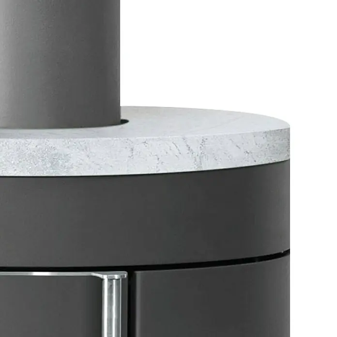 Justus Kaminofen Mino 2.0 - 5 kW, Raumheizvermögen: 88 m³, Material Abdeckung: Speckstein, Schwarz - Detailaufnahme