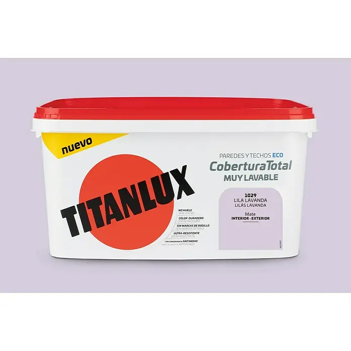 Titan Pintura para paredes Cobertura total - Lila lavanda, 4 l, Mate