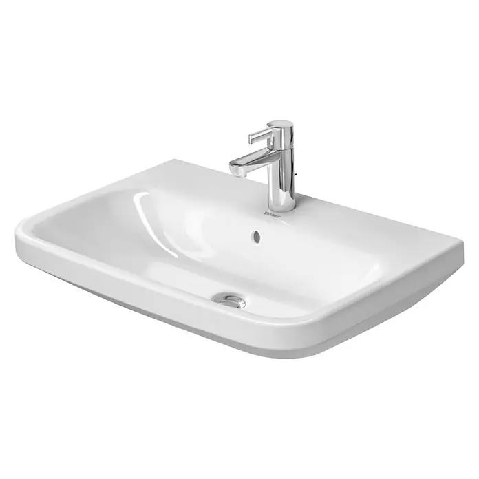 Duravit DuraStyle Waschtisch Typ 2 - 65 x 44 cm, Ohne Spezialglasur, Hahnloch: Mitte, Mit Überlauf, Weiß - Vorderansicht