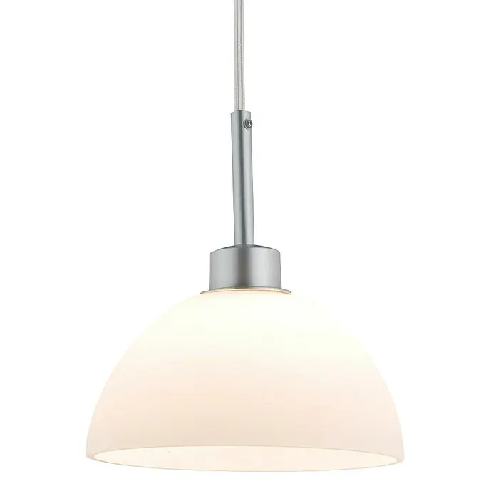 Paulmann URail Pendelleuchte Sarrasani - 1-flammig, 10 W, Opal, Chrom matt, Höhe: 135 cm - Vorderansicht