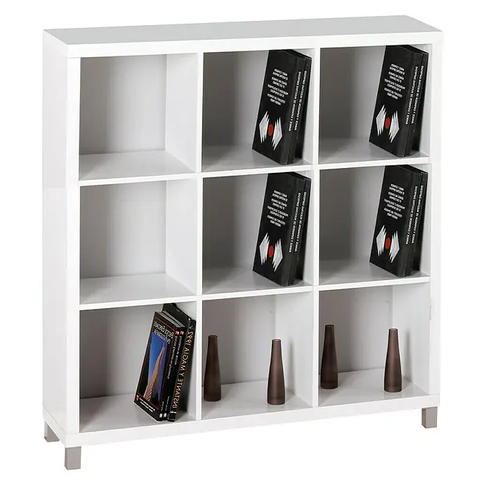 Estantería de madera Kubox 9 huecos - An x Al: 111 x 118 cm, MDF, Blanco