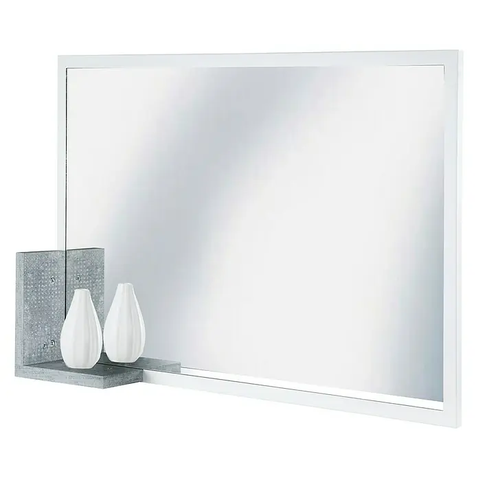 Phönix Bruno Wandspiegel - L x B x H: 13,5 x 100 x 66 cm, Grau/Weiß - Linke Seitenansicht