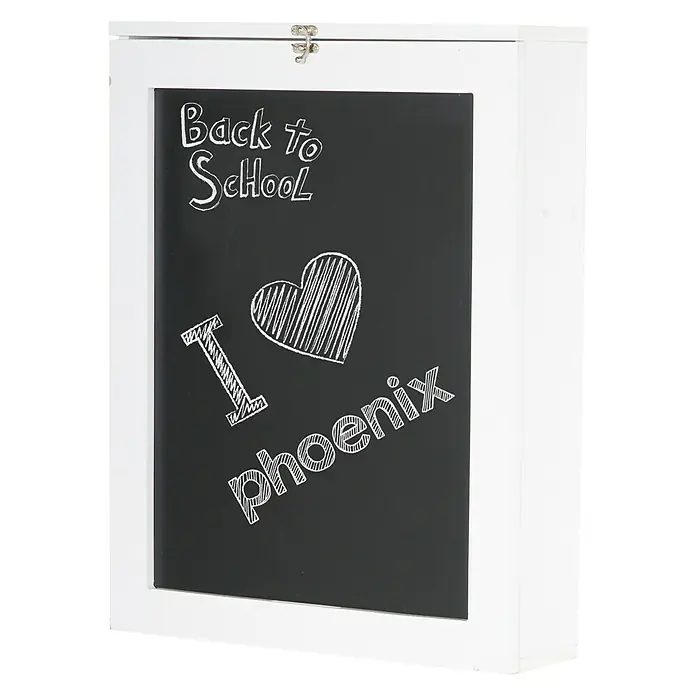 Phönix Wandschreibtisch York - L x B x H: 60 x 75,5 x 149 cm, Weiß/Schwarz - Vorderansicht