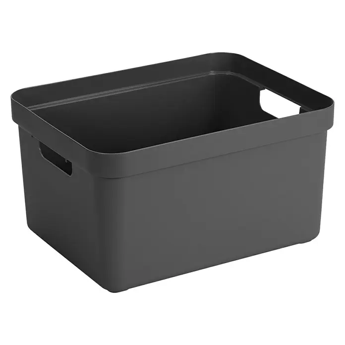 Sunware Aufbewahrungsbox Sigma Home - L x B x H: 45,3 x 35,4 x 24,3 cm, Kunststoff, Anthrazit - Linke Seitenansicht