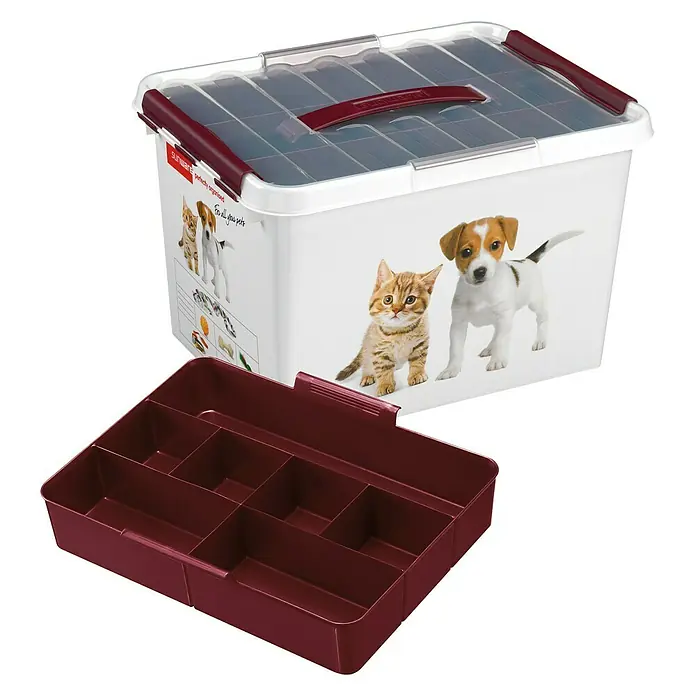 Sunware Aufbewahrungsbox Q-Line - L x B x H: 40 x 30 x 26 cm, Kunststoff, Mehrfarbig - Linke Seitenansicht