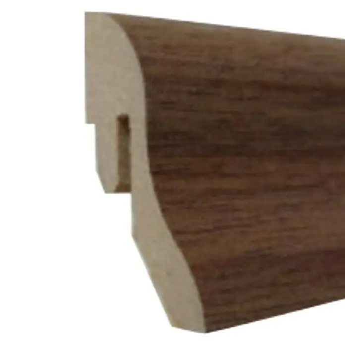 Amco Sockelleiste Clip-Technik - Walnuss, L x B x H: 2,5 m x 23 mm x 40 mm, Foliert