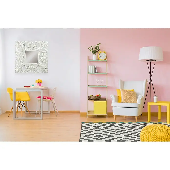 Espejo Murillo - 78 x 78 cm, Blanco/Plateado