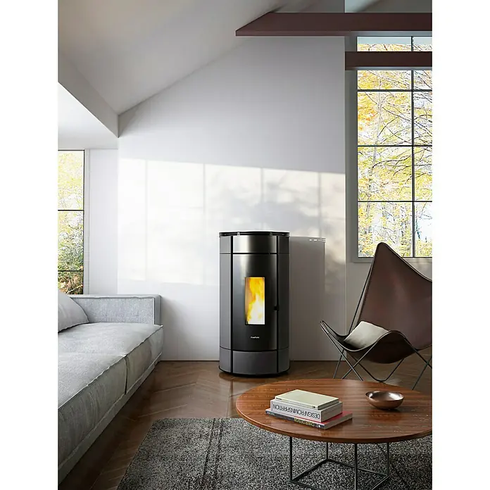 FreePoint Pelletofen Globe - 2,8 kW - 10,5 kW, Raumheizvermögen: 252 m³, Anthrazit