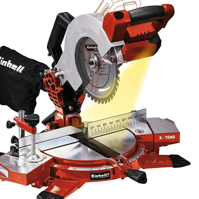 Einhell Power X-Change Akku-Kappzugsäge TE-MS 18/210 - 18 V, Ohne Akku, Durchmesser Sägeblatt: 210 mm, Leerlaufdrehzahl: 3.000 U/min