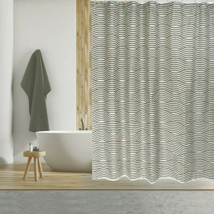Venus Cortina de baño textil Wave - An x Al: 180 x 200 cm, Gris