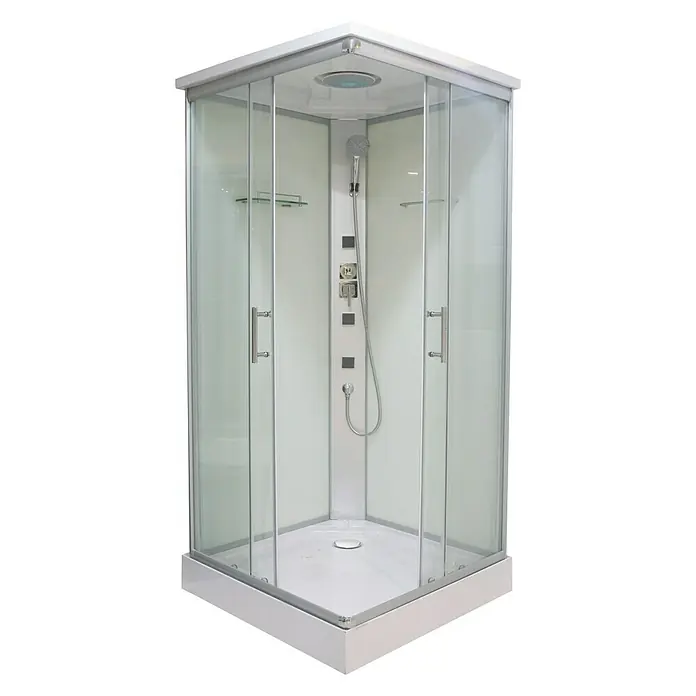 Sanotechnik Quickline Komplettdusche Twist - Eck, 80 x 80 x 210 cm, Weiß