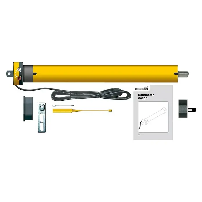 Schellenberg Rohrmotor Mini Basic 3 - Max. Rollladenfläche: 2 m² bei Kunststoffrollläden, Einbaulänge: 500 mm, Zugkraft: 8 kg