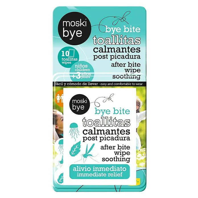 Toallitas húmedas calmantes bye bite - 10 ud.