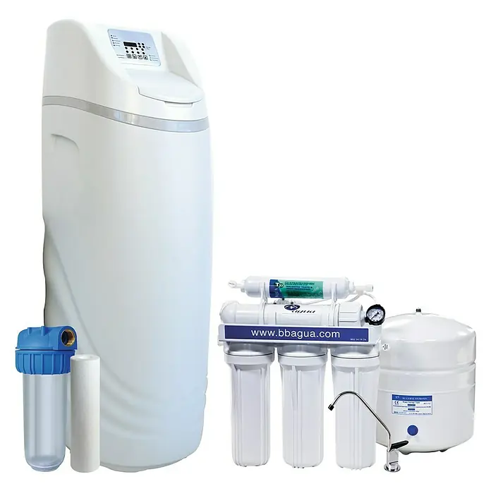 Bb agua Pack descalcificador Pilot 2.5 + equipo de ósmosis EUR 35 + filtro sedimentos 50 - 3 piezas