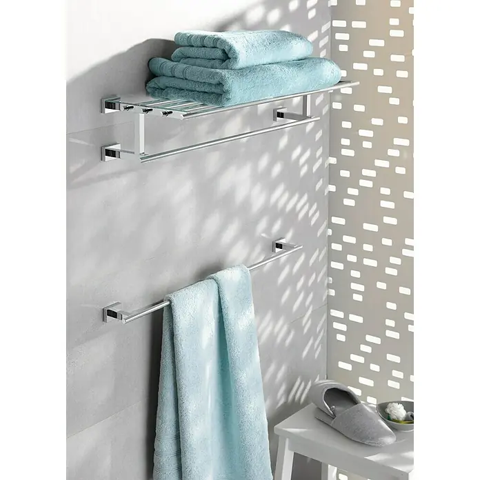 Grohe Essentials Cube Toallero multi - Con bandeja, Cromo, Brillante
