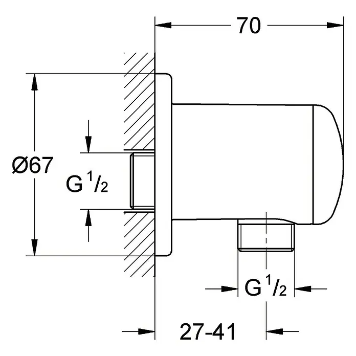 Grohe Brauseanschluss Relexa Typ 2 - ½″, Chrom
