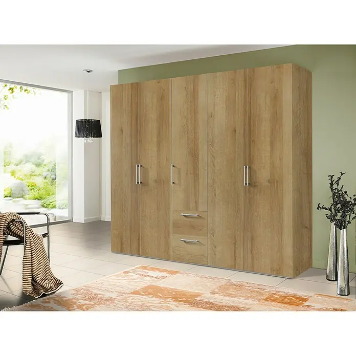 Express Möbel Kleiderschrank Brooklyn - L x B x H: 58 x 250 x 216 cm, Riviera Eiche, Ohne Spiegel, Anzahl Schubladen: 2 Stk. - Stimmungsaufnahme