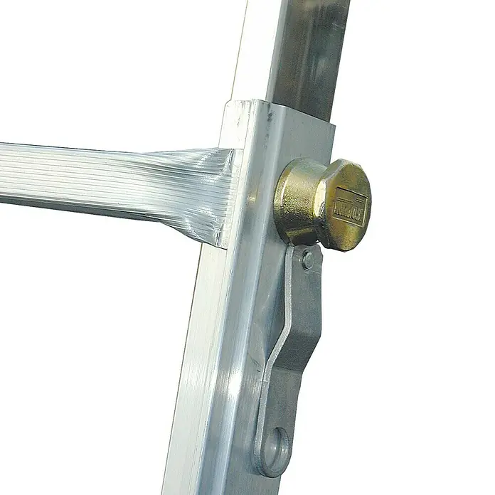 Krause Stabilo Sprossen-Gelenk-Teleskopleiter - Arbeitshöhe: 5 m, 4 x 4 Sprossen, Treppenfunktion, Aluminium - Detailaufnahme