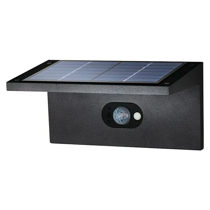Starlux Aplique solar LED para exterior Como - Detector de movimiento, 2,5 W, Blanco neutro, Negro
