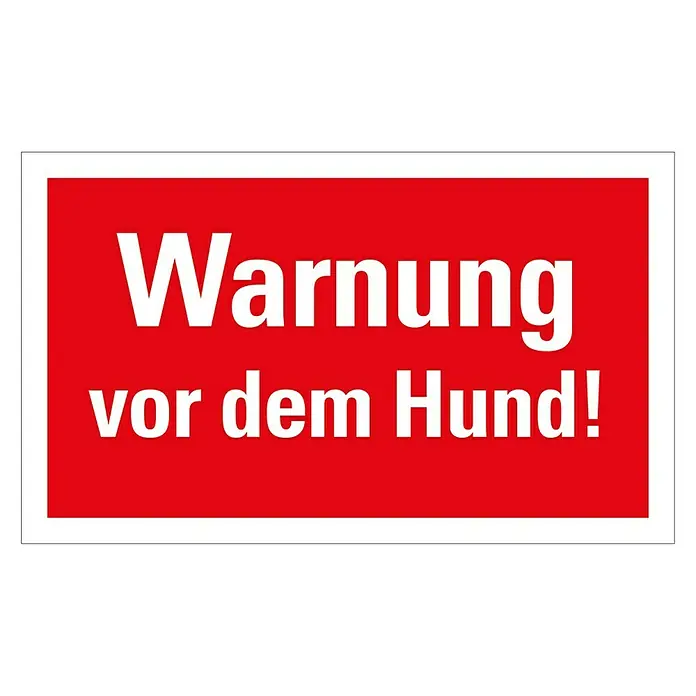 Pickup Warnschild - Motiv: Warnung vor dem Hund, L x B: 25 x 15 cm - Draufsicht